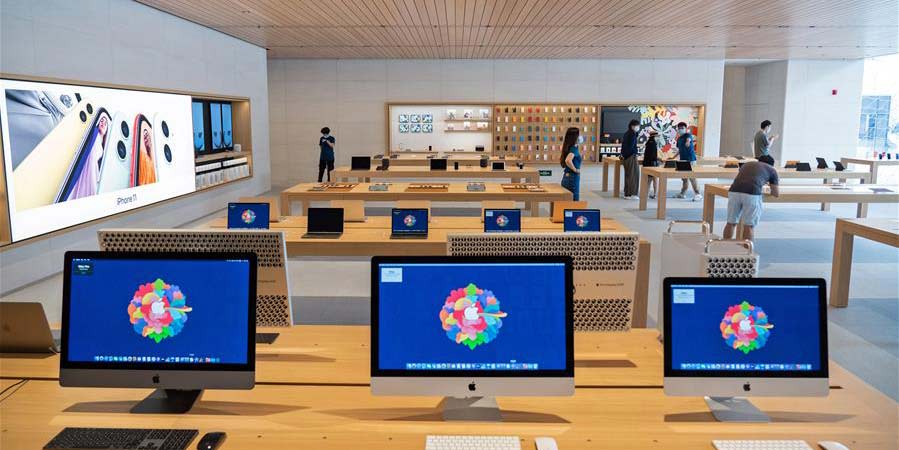 Apple reinaugura loja em novo local no bairro de Sanlitun de Beijing