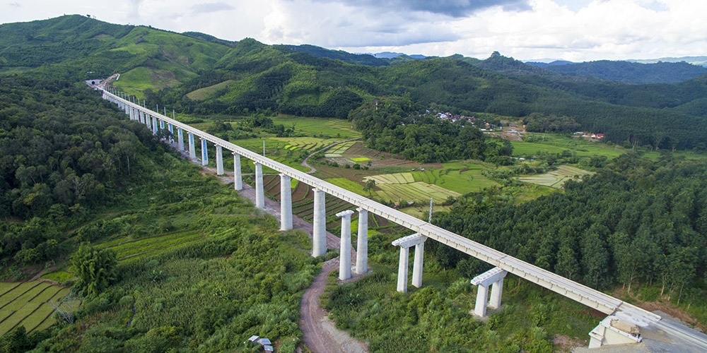 Vista da ferrovia China-Laos
