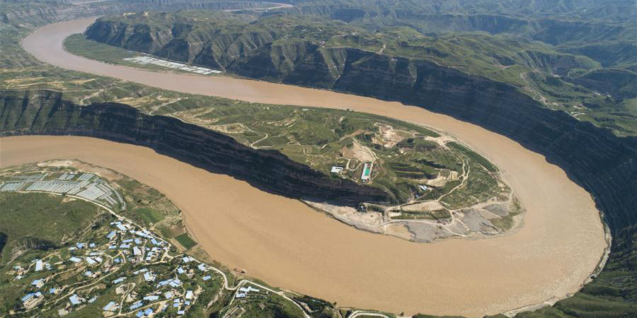 Cenário do rio Amarelo em Shaanxi