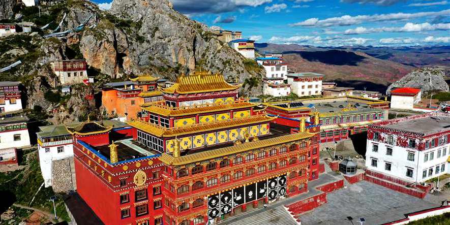 Vista aérea da Região Autônoma do Tibet, no sudoeste da China