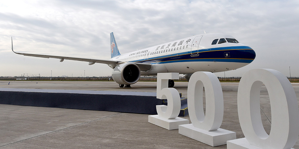 Airbus entrega 500ª aeronave da família A320 montada na China