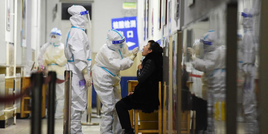 Testes de ácido nucleico seguem em Harbin, nordeste da China