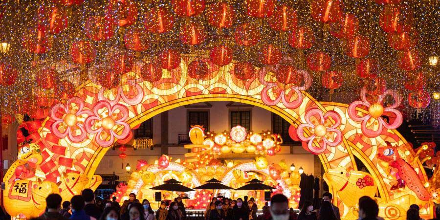 Macau inaugura iluminação para o próximo Ano Novo Chinês