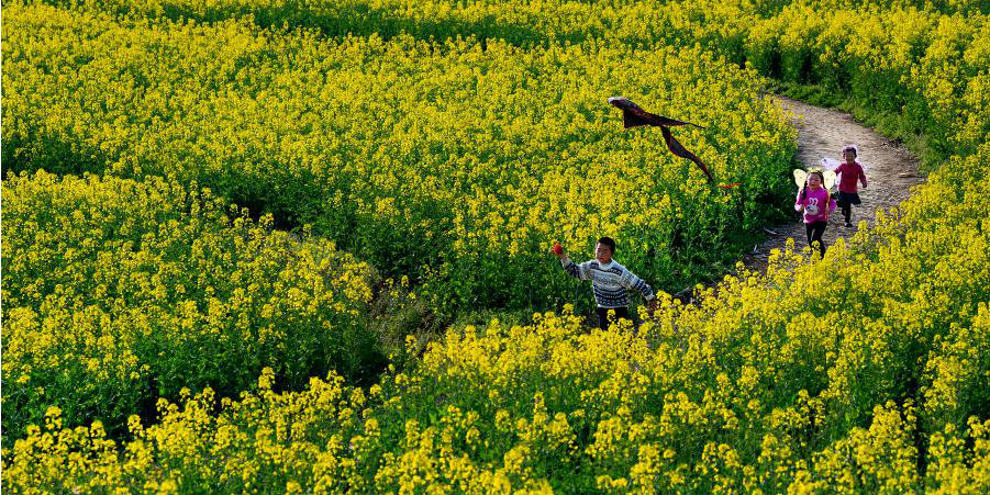 Paisagens de primavera de Hanzhong, na província de Shaanxi