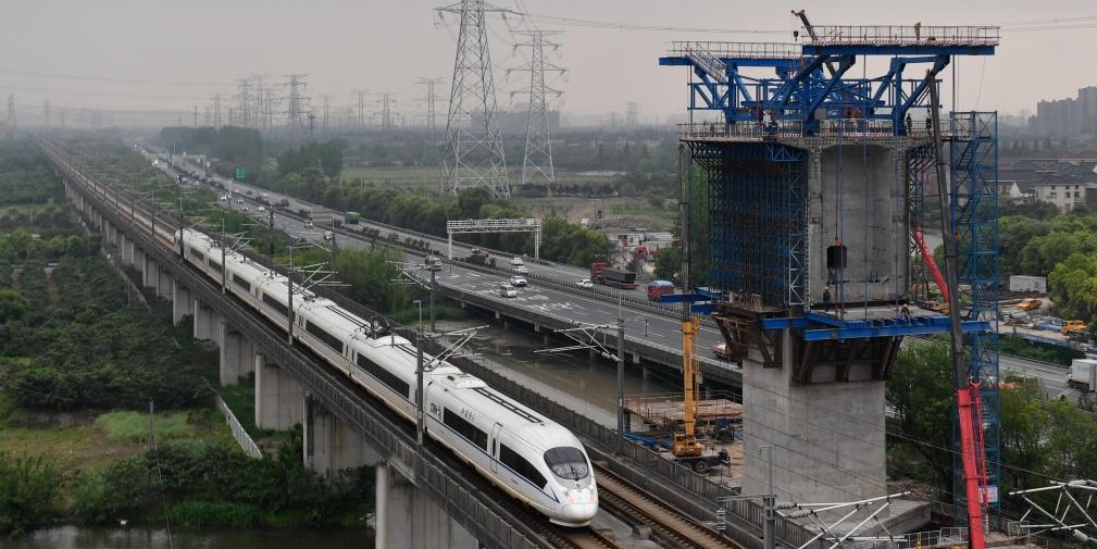 Seguem em andamento as obras da ferrovia de alta velocidade Huzhou-Hangzhou